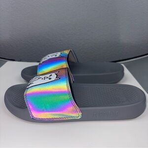 RIPNDIP Lord Nermal Iridescent Grey Slide Sandals